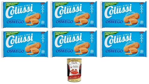 Italian Gourmet OSVEGO biscotti originali klassische Kekse 6 x 500g | Ricetta semplice da inzuppo, con gusto maltato; für Tee, Kaffee oder Milch am, Gesamtnettogewicht 3 kg + Kostenlos Polpa 400g