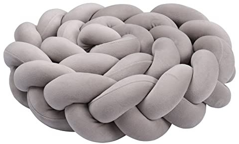 Geflochten Knotenkissen für Wohndekoration (Grau 93,500cm)