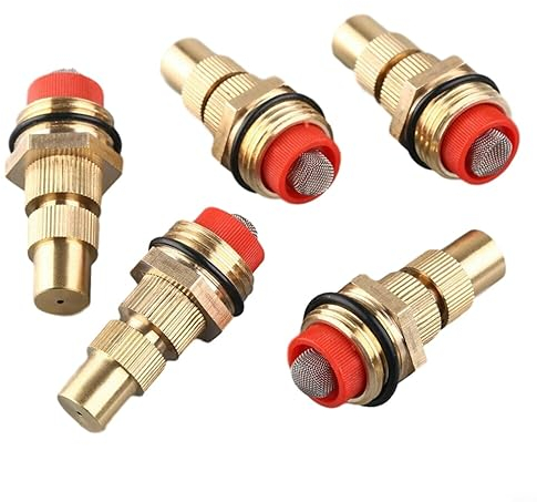 HEIBTENY 5 Stück Messing Nebeldüsen 1/2 Zoll Verstellbare Sprühdüse Bewässerung Düse Aus Kupfer Zerstäubungs Rasen Vernebelung Sprinkler Gartenarbeit