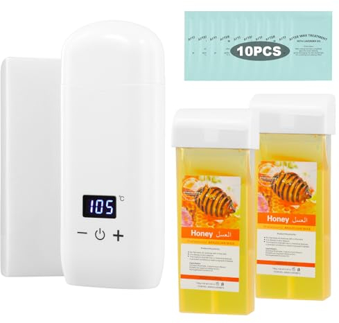 Digital Roll On Wax Kit, Wax Roller Kit for Hair Removal, Wax Warmer Kit for Large Areas of the Body, Great Gift for Home and Salon Use