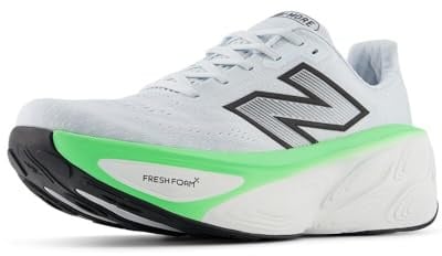 New Balance Herren Fresh Foam X More V5 Running Shoe, Ice Blue/Electric Jade/Black, 8