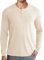 COOFANDY Mens Henley T Shirts Long Sleeve Buttonn T-Shirts Grandad Shirts Smart Casual Shirts Thermal T Shirts Plain Lightweight Tops Cream Color XXL