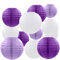 CC wonderland zone 12 Stück Papier Lampions Violett,Lila Runde Papierlaterne Papier Laterne für Lampenschirm Deko,Hochzeitsdekorationen, Geburtstagsfeier,Gartenparty Deko