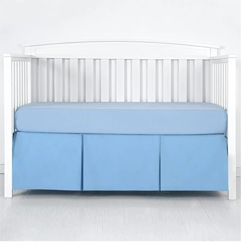 Cache-sommiers Jupe de lit de berceau plissée standard ajouter des draps blancs for bébé garçons filles - literie de pépinière enfant en bas âge 14 pouces de haut ( Color : Sky blue , Size : 71x 132 x