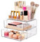 Tiroirs Organisateur de Cosmétiques, Tiroirs Empilables pour Cosmétiques de Grande Capacité-3 Étages, Rangement Maquillage Organisateur a Coussinets Antidérapants, Organisateur Maquillage avec Tiroir
