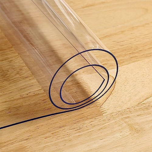 Transparente Kunststoff-Schreibtischschutzmatte, waschbar, knitter- und schmutzabweisend, leicht zuzuschneiden und zuschneiden, Tischplatte für Küche, Esszimmer, 2 mm dick, rechtwinklig