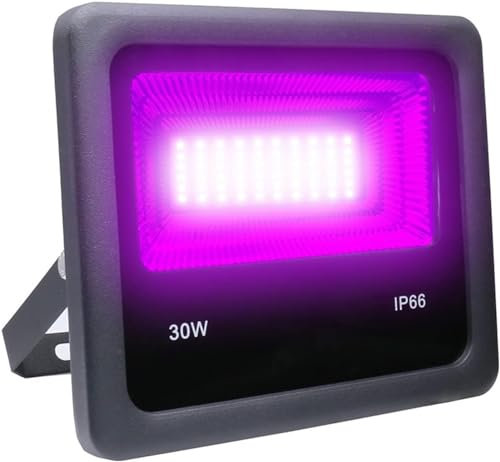 ACLips Sicherheitsleuchten für den Außenbereich, UV-LED-Flutlicht, Ultraviolettlicht, 395 nm, Lampen, Leuchtstoffröhre, Schwarzlicht, Halloween-Party, Abschlussball für Garten, Hinterhof, Garage, T