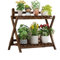 SUNMME Pflanzenständer, Blumenregal, Leiterregal aus Holz, Tisch, Topfregal (54 x 37 x 71 cm) (a 54 x 37 x 65 cm)