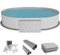 Fresh-Pool Profi Stahlwandpool Set oval, 700x350x150 cm, Stahl 0,8 mm weiß, Folie 0,8 mm grau, Einhängebiese