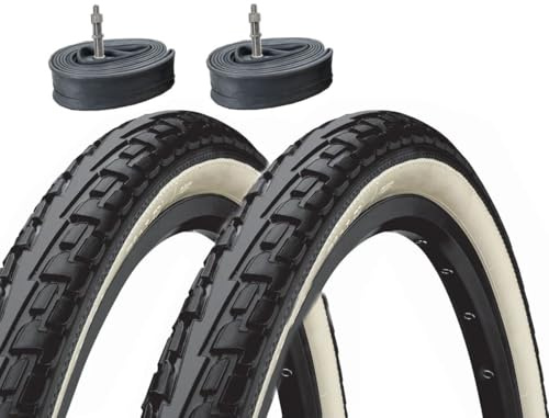 2 Stück Reifen 28 Ride Tour schwarz/weiß 47-622 28 x 1.75 | Fahrradreifen, DV Schläuche inklusive