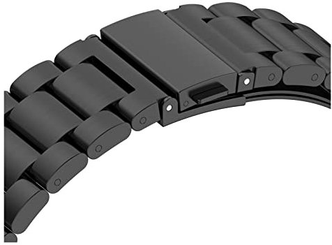 YGUKOJ Sin trampas Strap Steel Strap Compatible With Galaxy Watch 4 Classic 46mm 42mm / Watch4 44mm 40 mm banda de muñeca Curved Pulsera de metal(Black,Watch 4 classic 42mm)