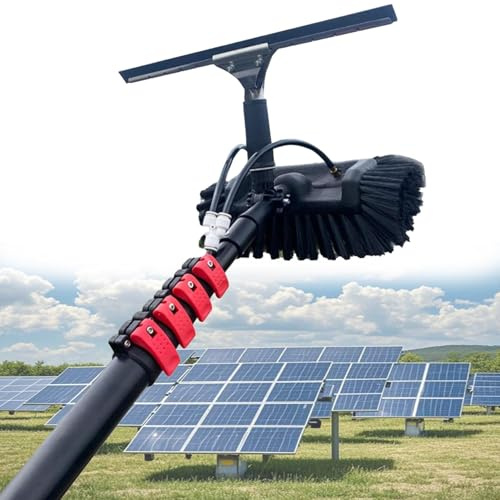 VzxCrue Pulizia finestre Palo telescopico Telescopico Alimentato ad Acqua Kit Spazzola Lavaggio Auto Furgone Adatto per Pannello fotovoltaico puliziaTrucks Windows 6M/20FT