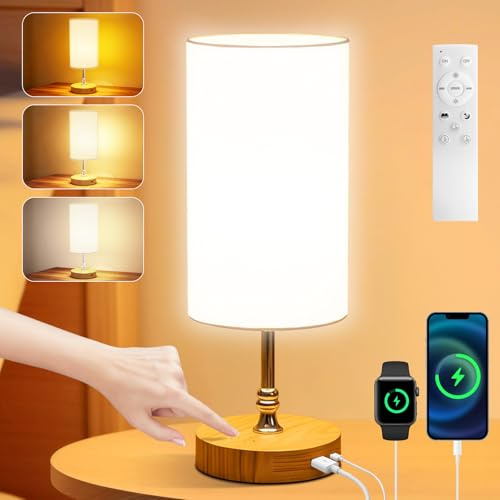 Tageslichtlampe 12000 Lux mit Fernbedienung, CRI 95 Vollspektrum, Holzoptik | Lichttherapielampe, dimmbar mit Timer, Memory, UV-frei, 360° Rundumlicht für Zuhause und Büro, Energieklasse D