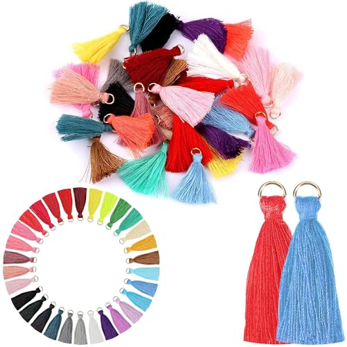 HAOBIN Quasten Anhänger 200 Stück 3cm für DIY und Schmuck und Armbänder