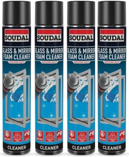 VARNOX, Glass & Mirror Foam Cleaner Spray 750ml – Professional Streak Free Window & Mirror Cleaning Foam for Glass Surfaces (4PCS)