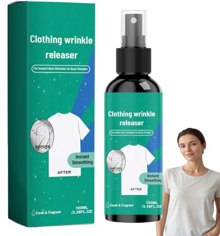 Sofort-Falten-Spray, Glättet Falten in Sekundenschnelle, 100ml (1pcs) | Knitterfrei-Spray für Kleidung, Knitterfrei-Spray für verschiedene Stoffe, reisefertig