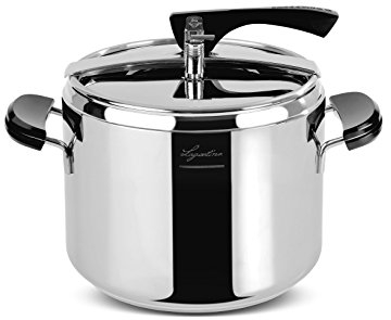 Lagostina La Classica Casseruola a Pressione con Cestello ed Ecodose, Ø 26 cm, 6 lt, Acciaio e Nero