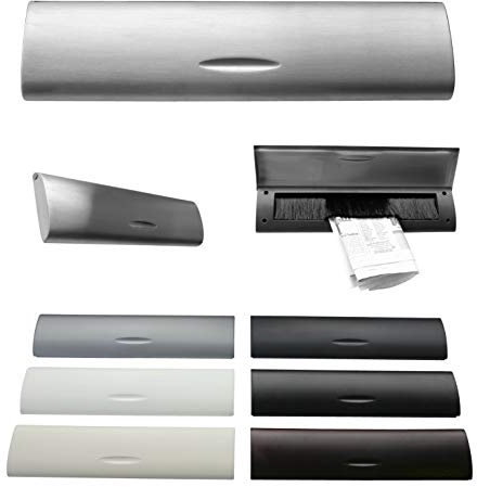 Innenklappe-Mit Bürste-Briefklappe-Kunststoff-345 x 85 mm-Briefeinwurf (schwarz transparent)