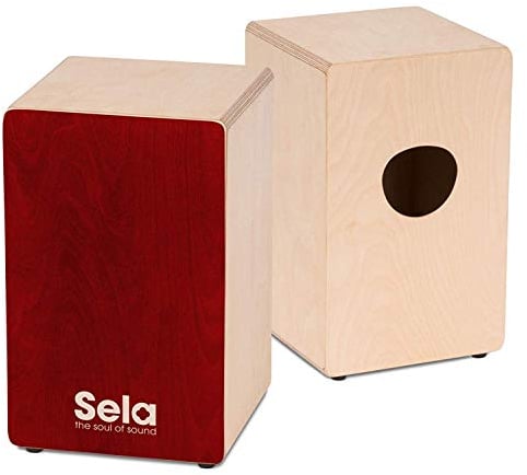Sela SE 165 Primera Cajon Red mit Sela Snare System, aufgebaut, für Einsteiger und Fortgeschrittene, Made in Germany