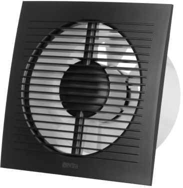 EUROPLAST Ø 125mm Extractor de Baño con Temporizador y Sensor de Humedad - Extractor de Aire Silencioso Antracita - Ventilador de Pared para Cocina, Garaje, WC