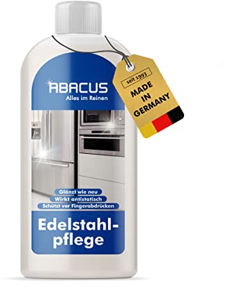 ABACUS® Edelstahlpflege, Edelstahlpflegemittel, Edelstahlreiniger, Edelstahlmittel, Pflege für Edelstahl, Edelstahl Pflege, Edelstahl Pflegemittel – Edelstahlpflege 500 ml (4058)