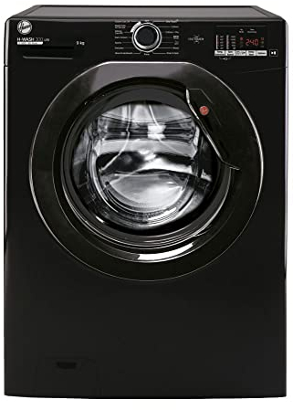 Hoover H-Wash 300 H3W492DBBE Freestanding Washing Machine, Rapid Wash Cycles, 9 kg Load, 1400 rpm, Black