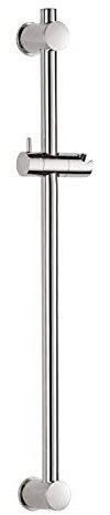 AquaSu® Symetra Barre de douche 70 cm de long, avec patins, Ø 25 mm, à coller ou percer, en métal, chromée, barre de douche pour montage mural, barre murale avec matériel de fixation