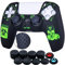 YoRHa Hintere Punkte Carving Silikon Hülle Abdeckungs Haut Kasten für PS5 Controller x 1 (BH Grün) mit Pro Aufsätze Thumb Grips x 10