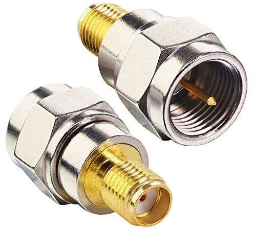 Boobrie SMA auf F Verbinder 2 Stücke SMA Buchse zu F Stecker Koaxialstecker SMA an F Typ Adapter SMA-Kabelstecker für TV Antenne Funkantennengeräte HF-Koaxialkabel WiFi-Funkgeräte Externe Antenne