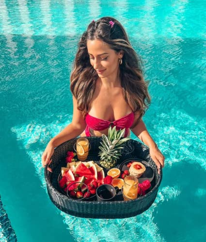 Deluxe Schwimmende Ablage für Pool - Schwimmende Poolablage - Stilvolles Frühstückstablett auf dem Wasser - Schwimmbar für Pool