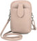 Kleine Damen Leder Umhängetasche, Ital. Handtasche Handy Echtleder, Crossbody Schultertasche für Frauen Mädchen, 0002111070, Tasche Farben:Nude