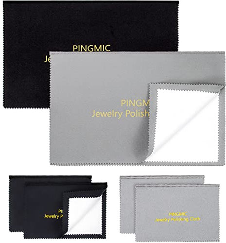 6 Schmuck-Poliertücher, professionelles Silber-Poliertuch für Schmuck, Sterlingsilber, Gold, Platin, Kupfer, Diamant, mehrlagiges Schmuck-Reinigungstuch (27,9 x 35,6 x 20,3 x 20,3 cm, 4 Stück)