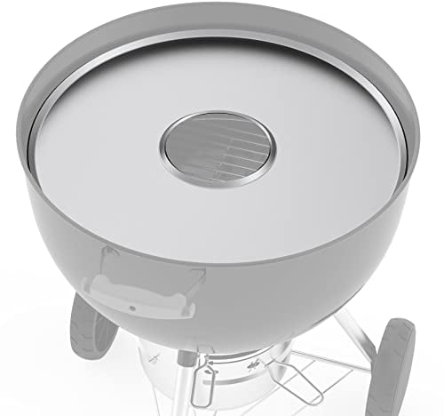 onlyfire Plaque de Cuisson en Acier Inoxydable, Ø 54,6 cm Plaque de Barbecue, BBQ Plancha avec Bac à Graisse, pour Weber 57 cm Barbecue à Charbon, Fumoir, Smoker, BBQ de Bois, Barbecues Ronds