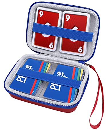 XANAD Custodia per 400 + carte da collezione, adatta per UNO, SKYJO, Pokemon, Phase 10 Junior, Cards Against Humanity Il divertente gioco di carte nero, rosso, Borsa da viaggio（Rosso）