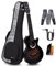 Enya Tenor Ukulele Elektrisch Set - 26 Zoll Schwarz Mahagoni Ukulele mit AcousticPlus Tonabnehmer und Tasche Gurt Taimane Moon Signatur für Kinder Erwachsen Anfänger Heim Schule Reise Camping konzert