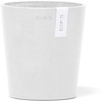 LECHUZA Pot de table rond Morinda D14 x H16 cm blanc pur, jardin, pots en plastique