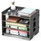 JOPOO Office File Tray, A4 Desk Tidy Organiser, 4 Tier Document/Paper/Letter Tray (Black)