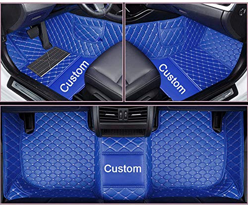 Tappetini Auto Personalizzati per 98% Sedan SUV Hacthback, Protezione Tappetino per Auto in Pelle, Auto Tappeti Antiscivolo Copertura Completa Blu