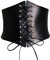 Happyupcity Schwarzer Punk-Stil Damen Korsett Gürtel Nieten Schnürung Taillengürtel Leder Schlankheit Körper Bund Top Unterbrust Cinch Kleid Girdle