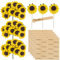 BETESSIN 100Pcs Künstliche Sonnenblumen 3,5cm Kunstblumen mit 90 Stickers Dekoblumen Klein mit Metalldraht Gefälschte Blumen mit Stiel Party Hochzeit DIY Scrapbook Karten Dekoration Hellgelb