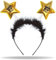 Hatstar Happy New Year Haarreif | Kostüm Accessoire zu Silvester & Neujahr Party | Stirnband für Damen, Herren & Kinder (gold - schwarz)