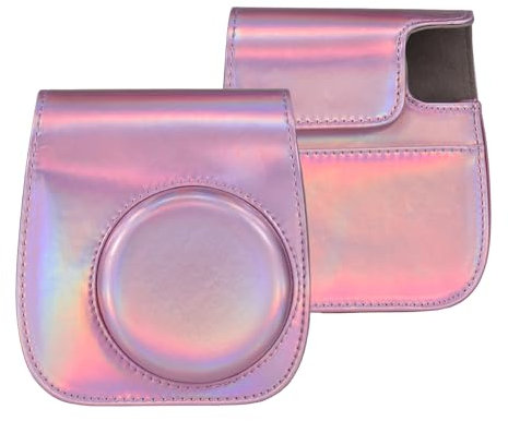 Andoer Kameratasche für Sofortbildkamera, Kameratasche, magnetische Schnalle aus PU-Leder mit Schultergurt, kompatibel mit Fujifilm Instax Mini 12/11/9/8, mehrfarbig