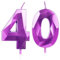 Purple 40th Birthday Candles for Cake, Number 40 Candle for 40th Birthday Decorations, 3D Design Cake Topper Decor for Boy Girl Women Men Birthday Theme Party Weddings Anniversary Celebration Supplies