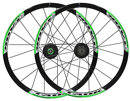 UIOPPOI 50,8 cm BMX-Fahrrad-Felge, MTB, Klapprad, Scheibenbremse, Schnellentriegelungsrad, 1580 g, 20H Nabe für 7-, 8-, 9-Gang-Kassette (Farbe: Grün)