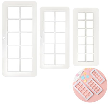 3 Pièces Emporte-Pièces Géométriques, Emporte Pièces en Plastique, Emporte-Pièces Carrés pour Gâteau et Fondant
