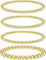 FloralGrace 5 Pcs Gold Bead Armbänder Stapelbar Stretch Hypoallergene Obsidian Material & 14K Vergoldet Für Damen Frauen Mädchen Und Herren 5 Größen (2/3/4/5/6mm)