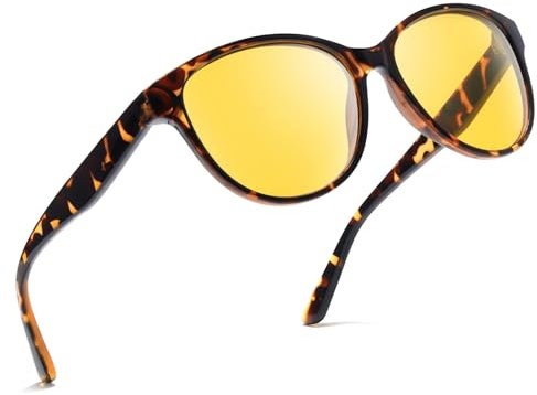 Myiaur Night Driving Glasses for Women Polarised Yellow Lenses Anti-Glare Headlight Night Vision Glasses Enhanced Visibility & Comfort Lightweight