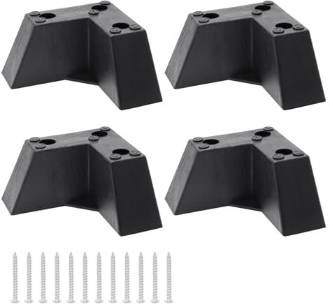 Viceda 4 PCS Sofa Legs, Feet for Furniture with 12 screws, Cabinet Feet, High Load Bearing Capacity, Chair Legs Replacement for Large Furniture Sofa and Chair(Black)