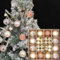 Weihnachtskugeln Champagner Gold Set Christbaumschmuck - 44 Stück Weihnachtskugeln Kunststoff, Christbaumkugeln Kunststoff, Weihnachtsbaumkugeln Christbaumschmuck, Weihnachtsdeko Set