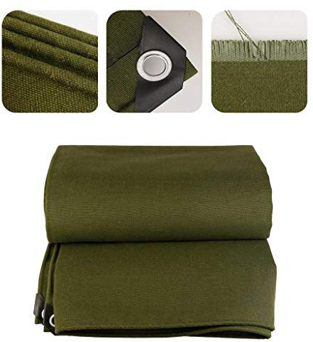 Bâche de protection imperméable 4 x 7 m - Résistante à la poussière - Anti-gel - Résistante au froid - Idéale pour une utilisation en extérieur - Vert militaire